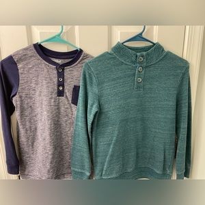 Cat & Jack 3 button Henley and sweater size 8-10 2 shirts